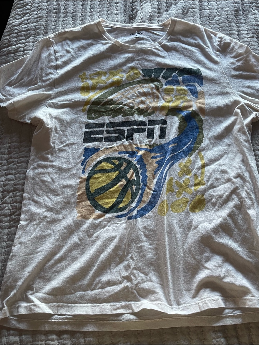 Old Navy Cream Tee with ESPN Logo